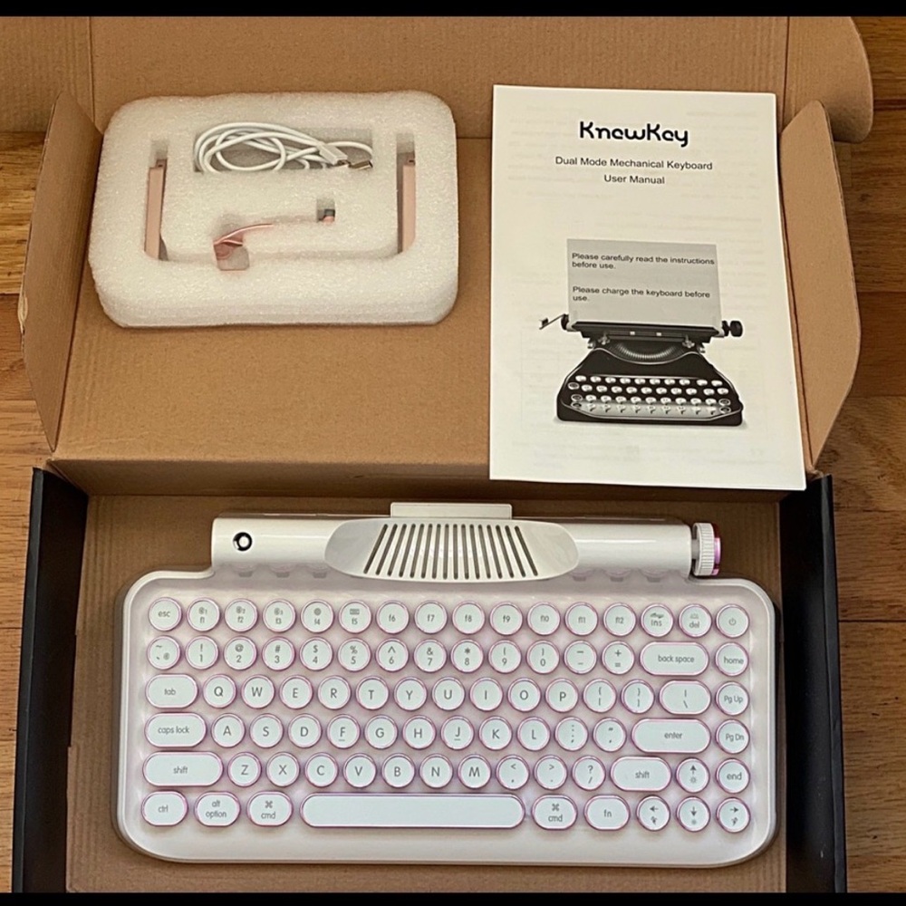 Knewkey White and Pink Bluetooth Keyboard